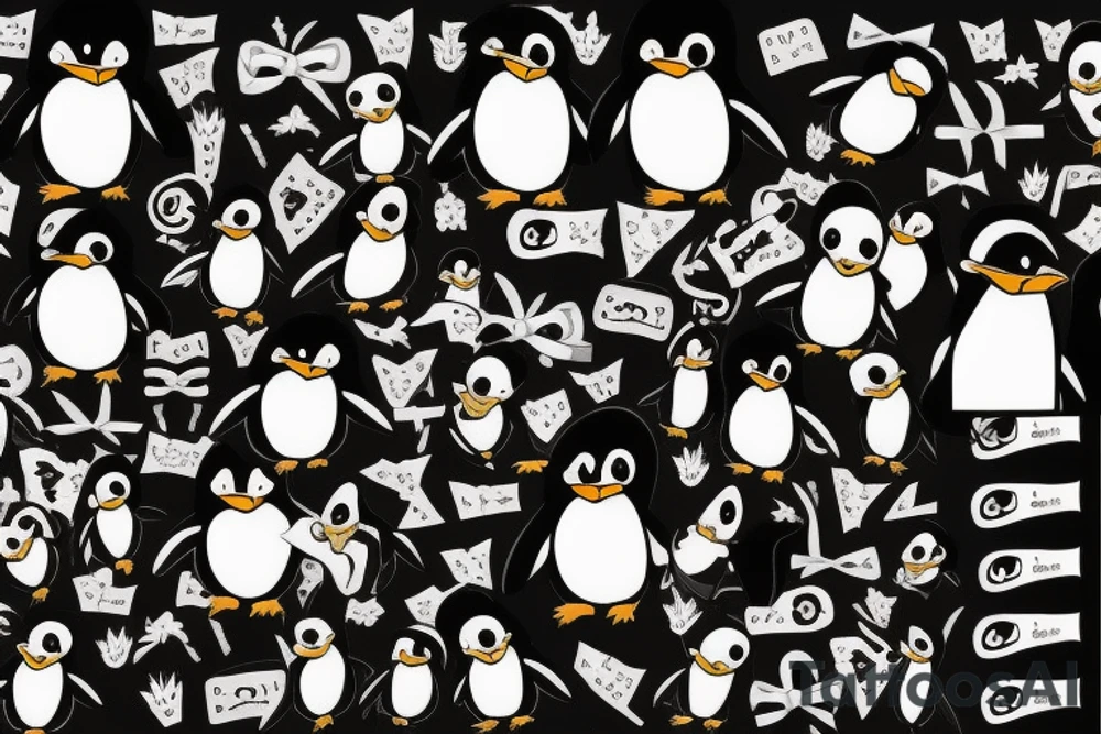 Penguin wearing a bow tattoo idea