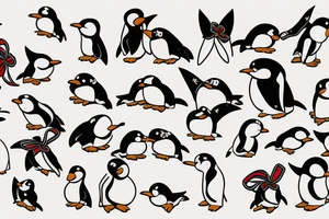 Penguin wearing a bow tattoo idea