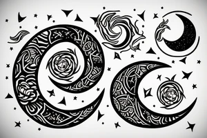 Crescent moon tattoo idea