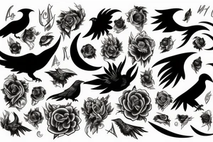 Moon, Demon, Raven tattoo idea