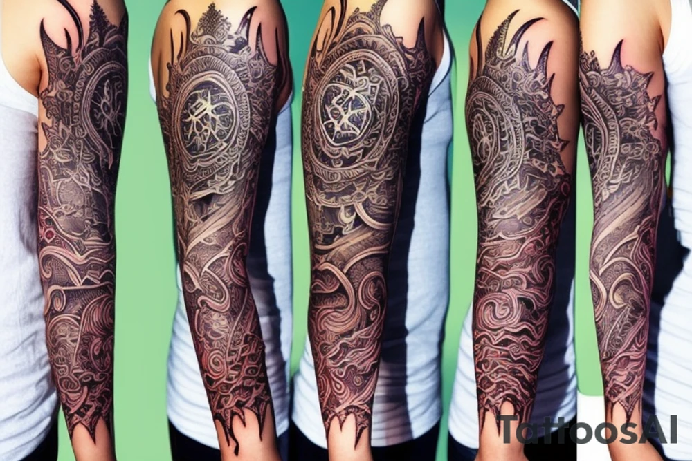 Full arm sleeve tattoo idea