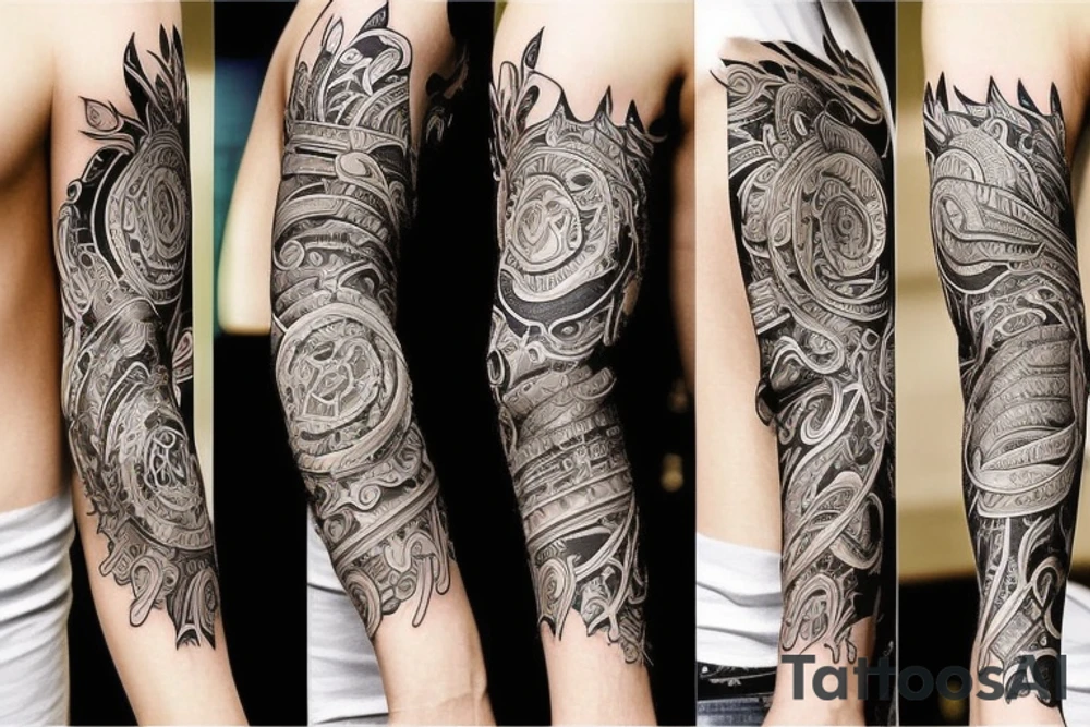 half arm sleeve tattoo idea