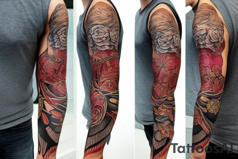 half arm sleeve tattoo idea