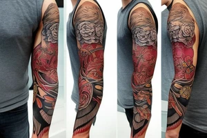 half arm sleeve tattoo idea