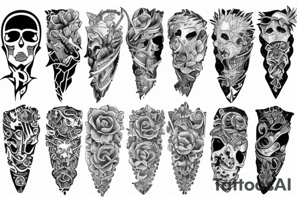 half arm sleeve tattoo idea