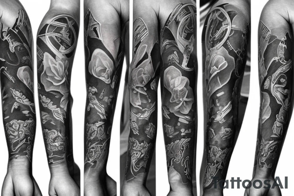 half arm sleeve tattoo idea