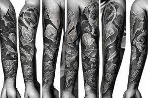 half arm sleeve tattoo idea