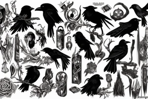 Elf, anime, raven, hunter tattoo idea