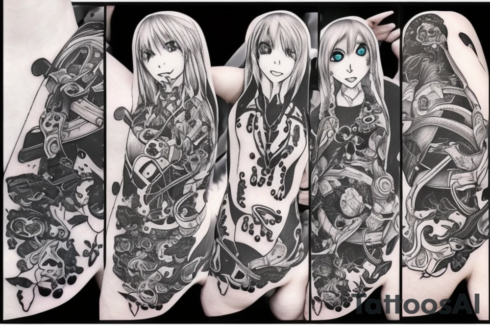 Elf, anime, raven, hunter tattoo idea