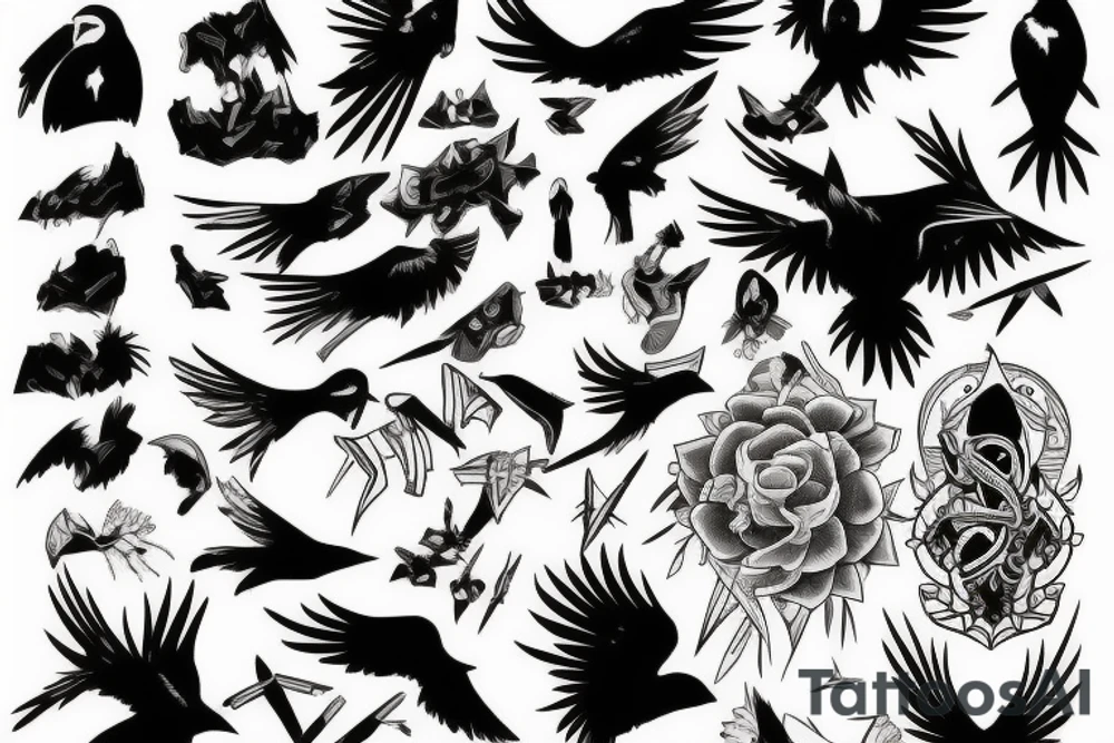 anime, raven, hunter tattoo idea