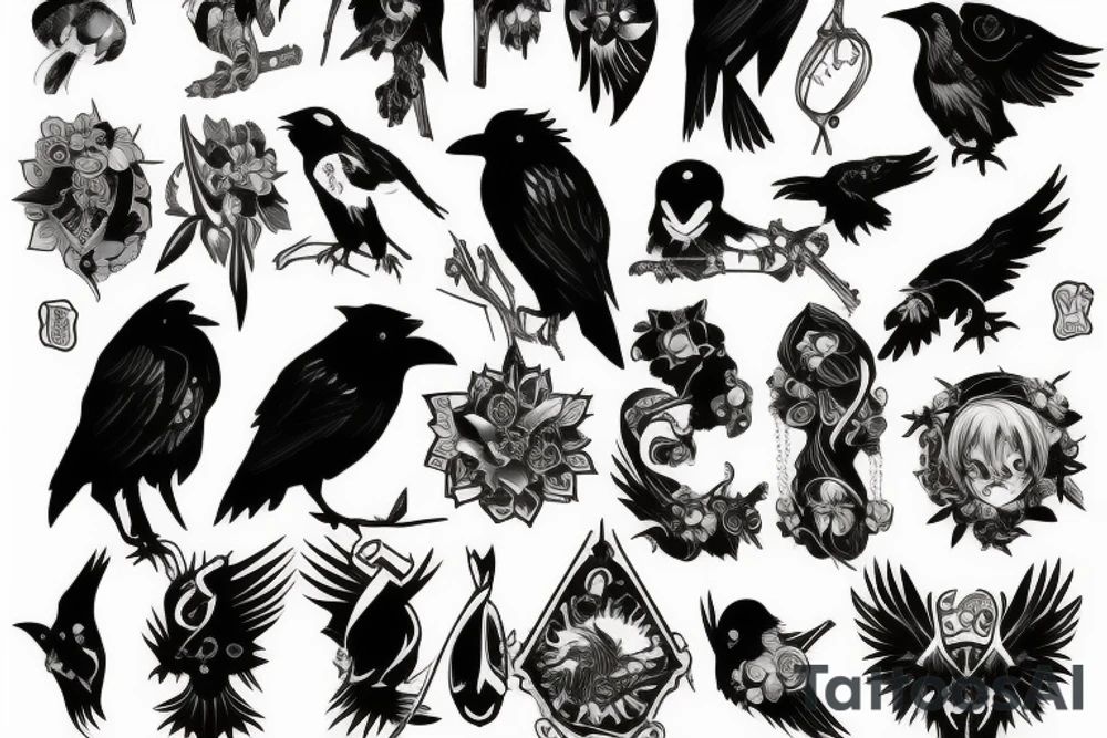 anime, raven, hunter tattoo idea