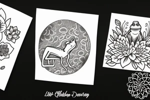 moon, flower, frog, lilypad tattoo idea