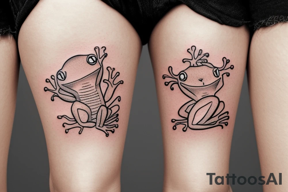 cute frog tattoo idea
