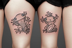 cute frog tattoo idea