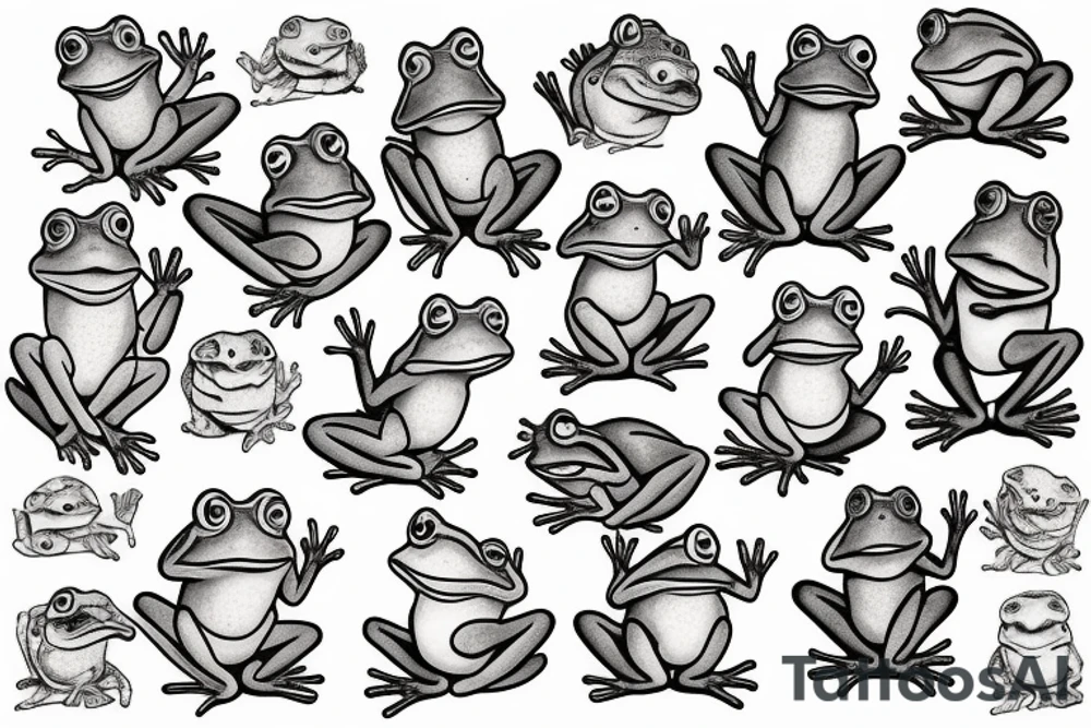 cute frog tattoo idea