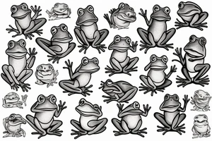 cute frog tattoo idea