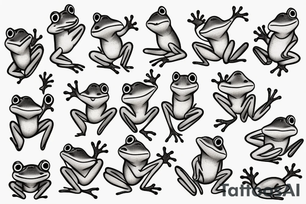 cute frog tattoo idea