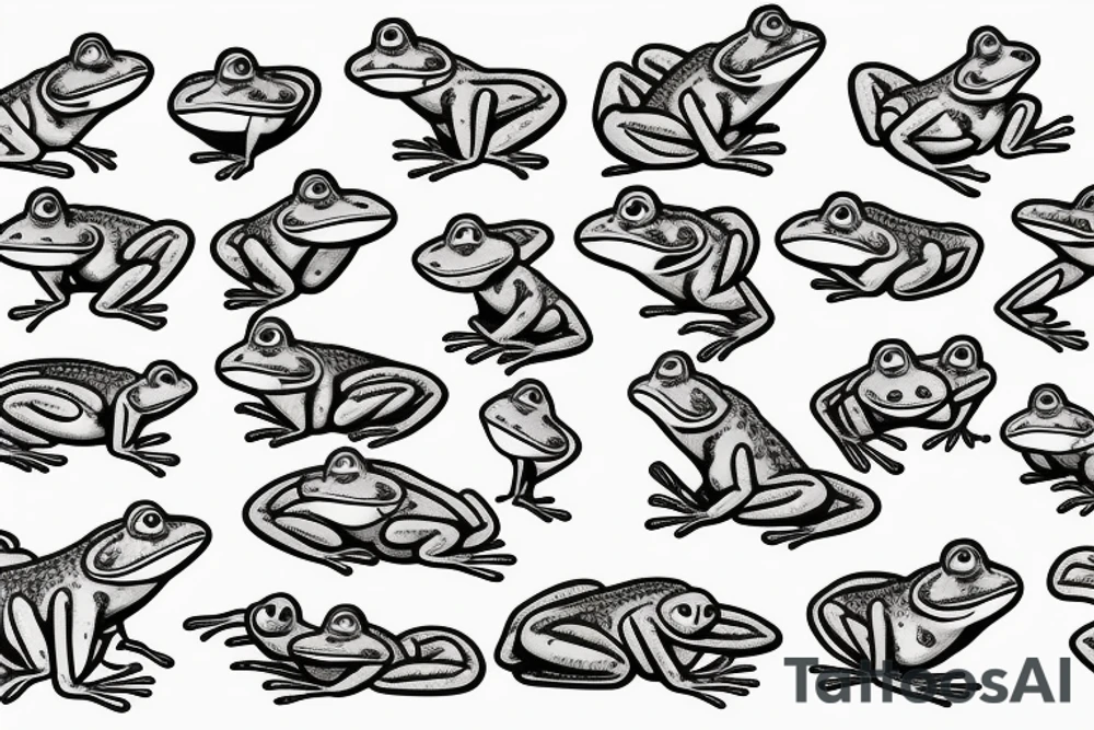 cute frog tattoo idea