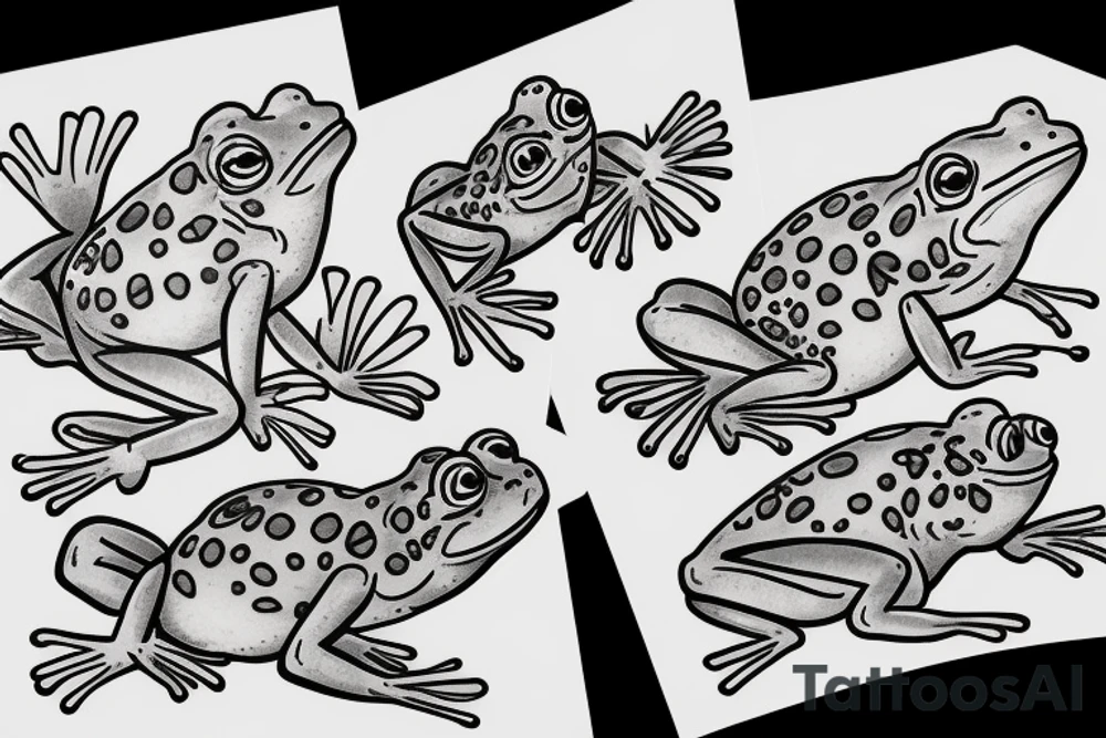cute frog tattoo idea