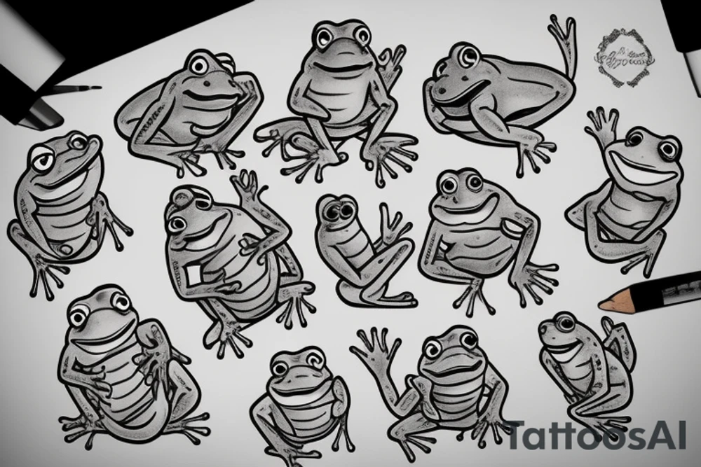 cute frog tattoo idea