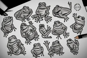 cute frog tattoo idea