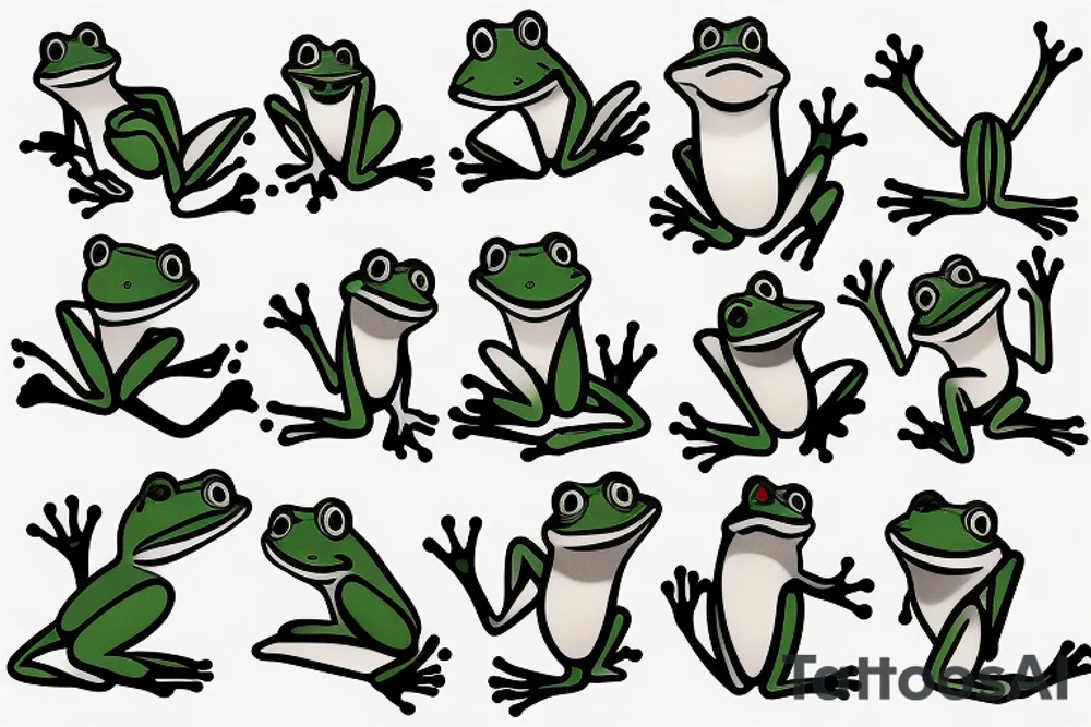 cute frog tattoo idea