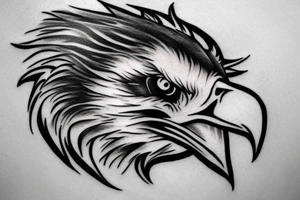 Eagle with realistic clouds tattoo idea