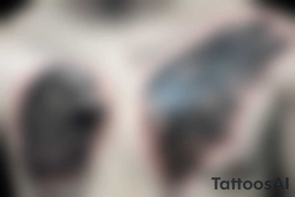 Eagle with realistic clouds tattoo idea