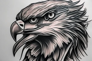 Eagle with realistic clouds tattoo idea