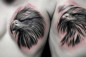 Eagle with realistic clouds tattoo idea