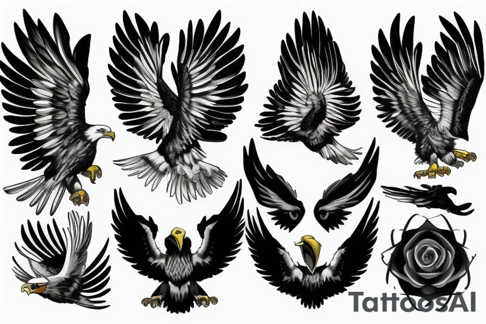 Eagle with 
 clouds tattoo idea
