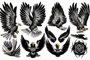 Eagle with 
 clouds tattoo idea