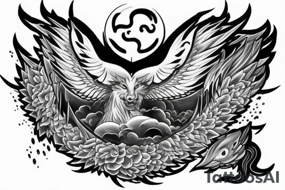 cloudspanther with water on its chest tattoo idea