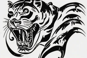 panther with water on its chest tattoo idea