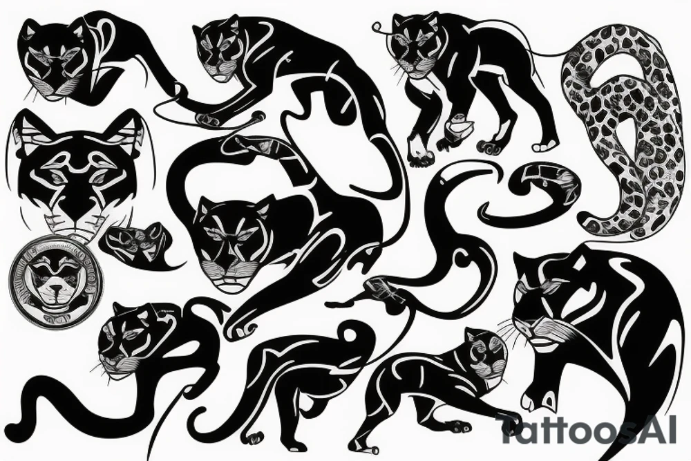 panther with water on its chest tattoo idea