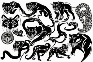 panther with water on its chest tattoo idea