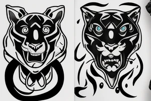 panther with water on its chest tattoo idea