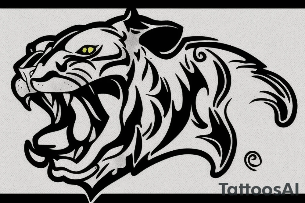 panther with water on its chest tattoo idea
