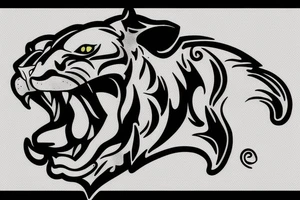 panther with water on its chest tattoo idea