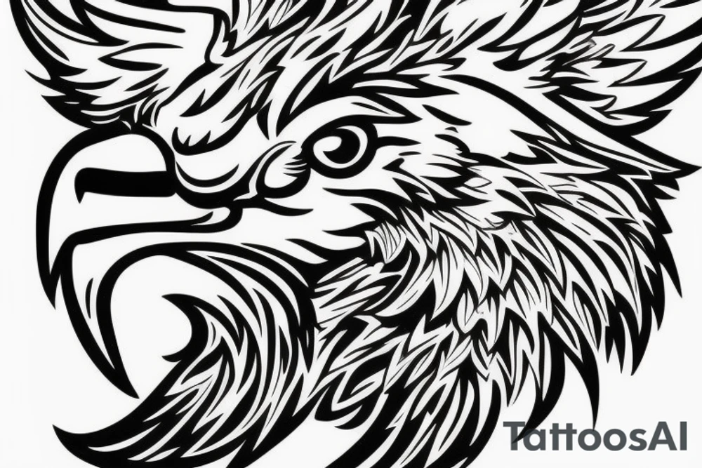 eagle with ornaments around tattoo idea