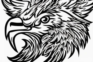 eagle with ornaments around tattoo idea