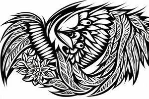 eagle with ornaments around tattoo idea