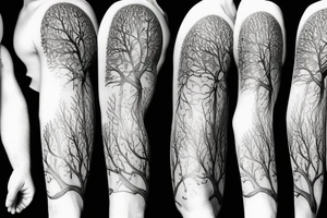 tree of life, family of 4, father, autism, sleeve design tattoo idea