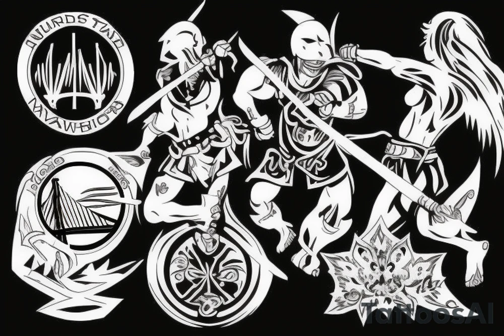warriors fighting tattoo idea