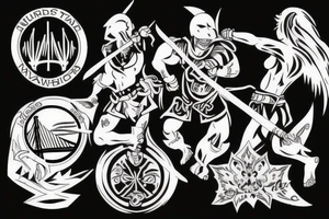 warriors fighting tattoo idea