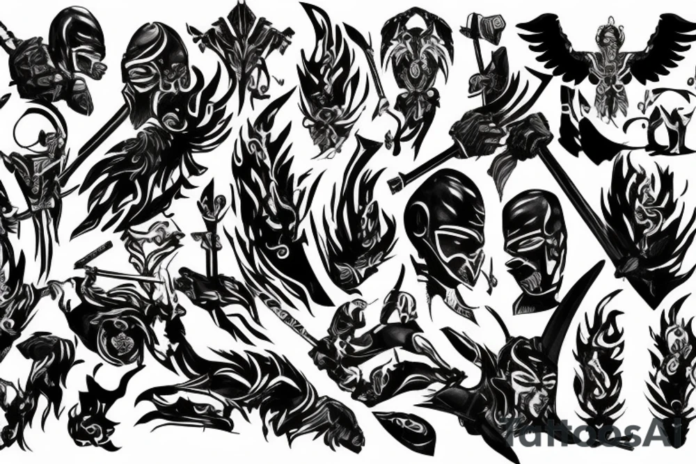 warriors fighting tattoo idea