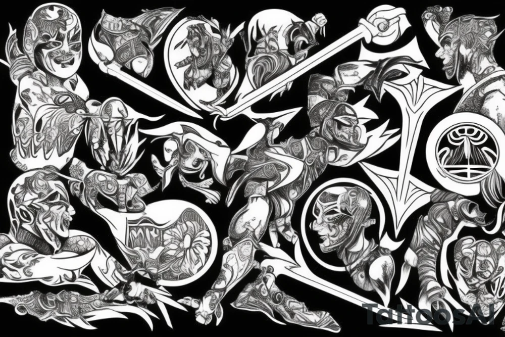 warriors fighting tattoo idea