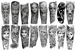 family full sleeve tattoo idea
