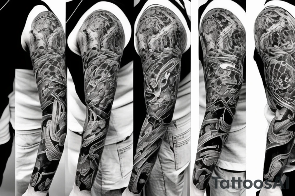 family full sleeve tattoo idea