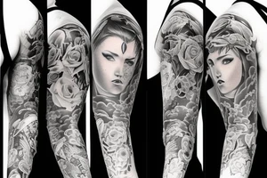 family full sleeve tattoo idea